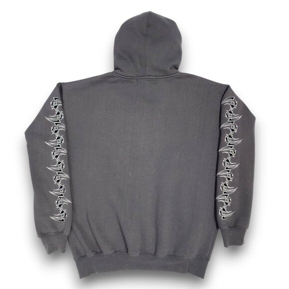 Sapphire Lounge Men's Large Gray Tribal Star Graphic Hoodie Y2k Streetwear - Picture 4 of 16